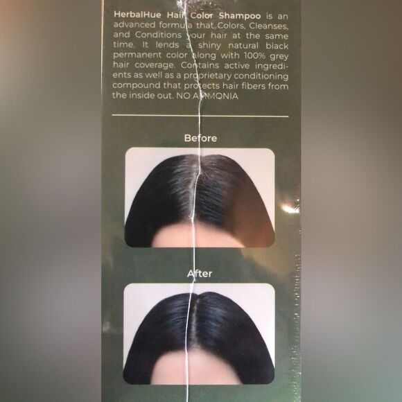 HerbalHue Black Hair Color Shampoo & Conditioner 100% gray coverage - Picture 4 of 6